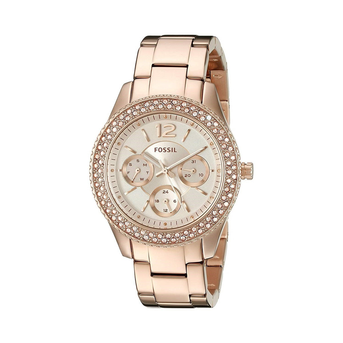 Fossil Women's ES3590 Stella Chronograph Rose-Tone Stainless Steel Watch
