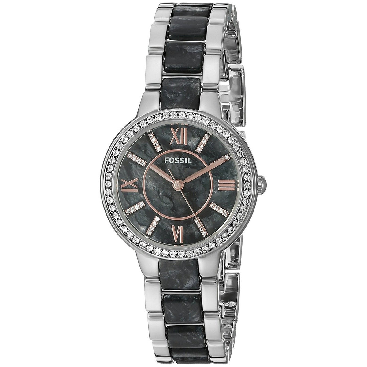Fossil Women's ES3918 Virginia Crystal Two-Tone Stainless Steel Watch