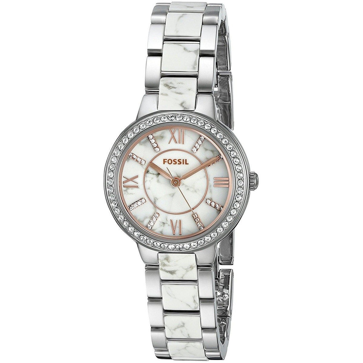 Fossil Women's ES3962 Virginia Crystal Two-Tone Stainless Steel Watch