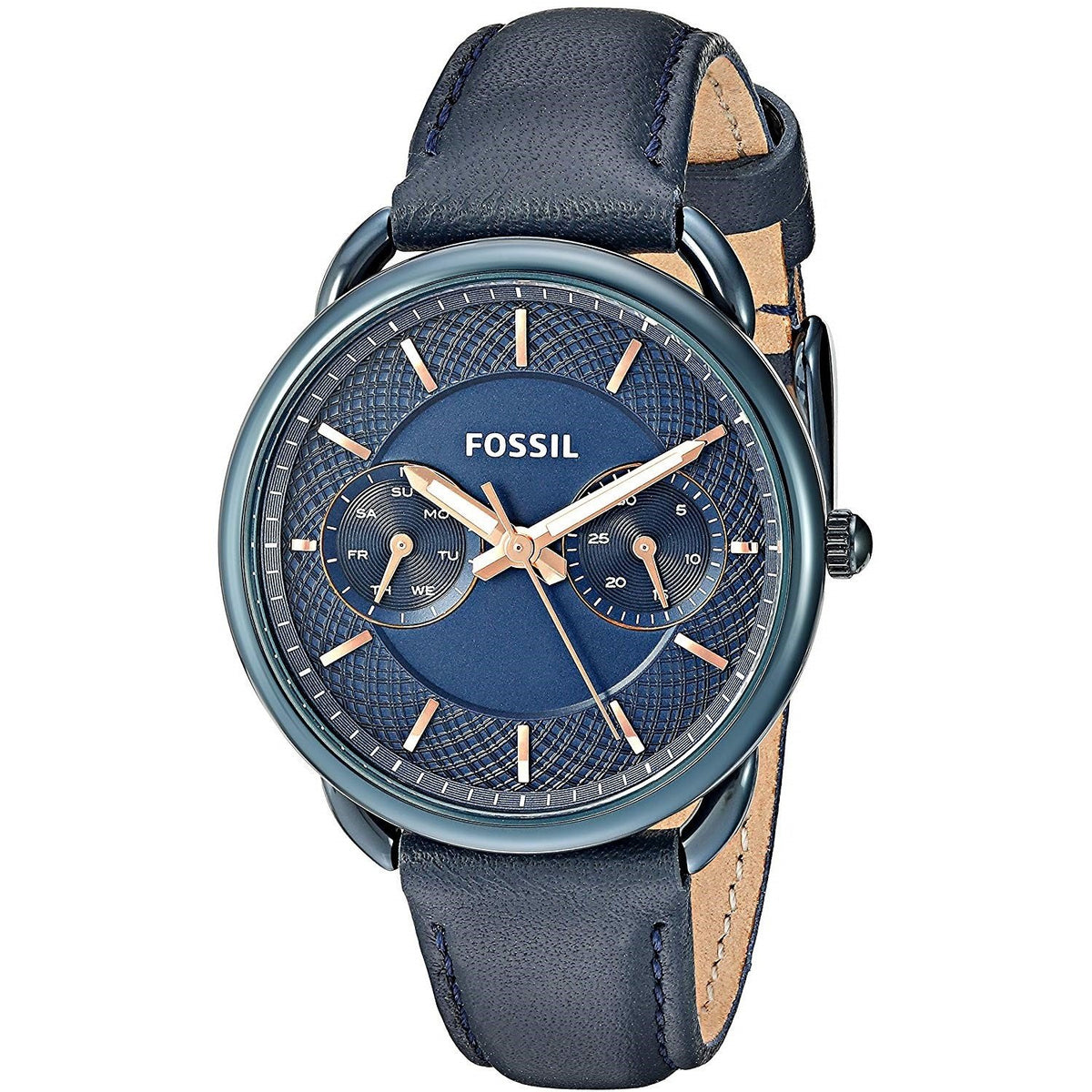 Fossil Women's ES4092 Tailor Multi-Function Blue Leather Watch