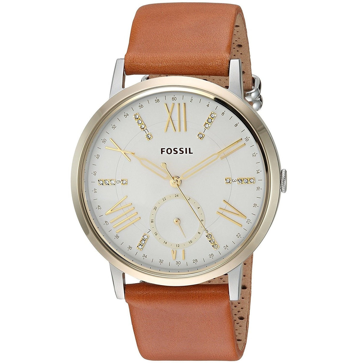 Fossil Women's ES4161 Gazer Crystal Brown Leather Watch