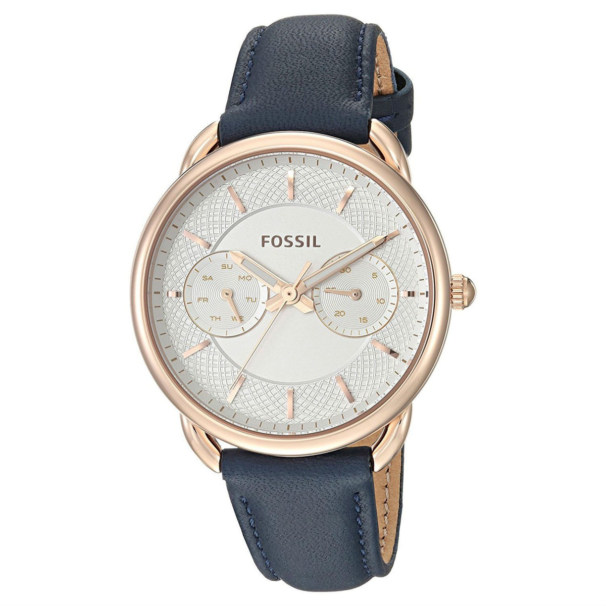 Fossil Women's ES4260 Tailor Multi-Function Blue Leather Watch