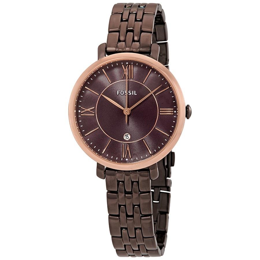 Fossil Women's ES4275 Jacqueline Brown Stainless Steel Watch