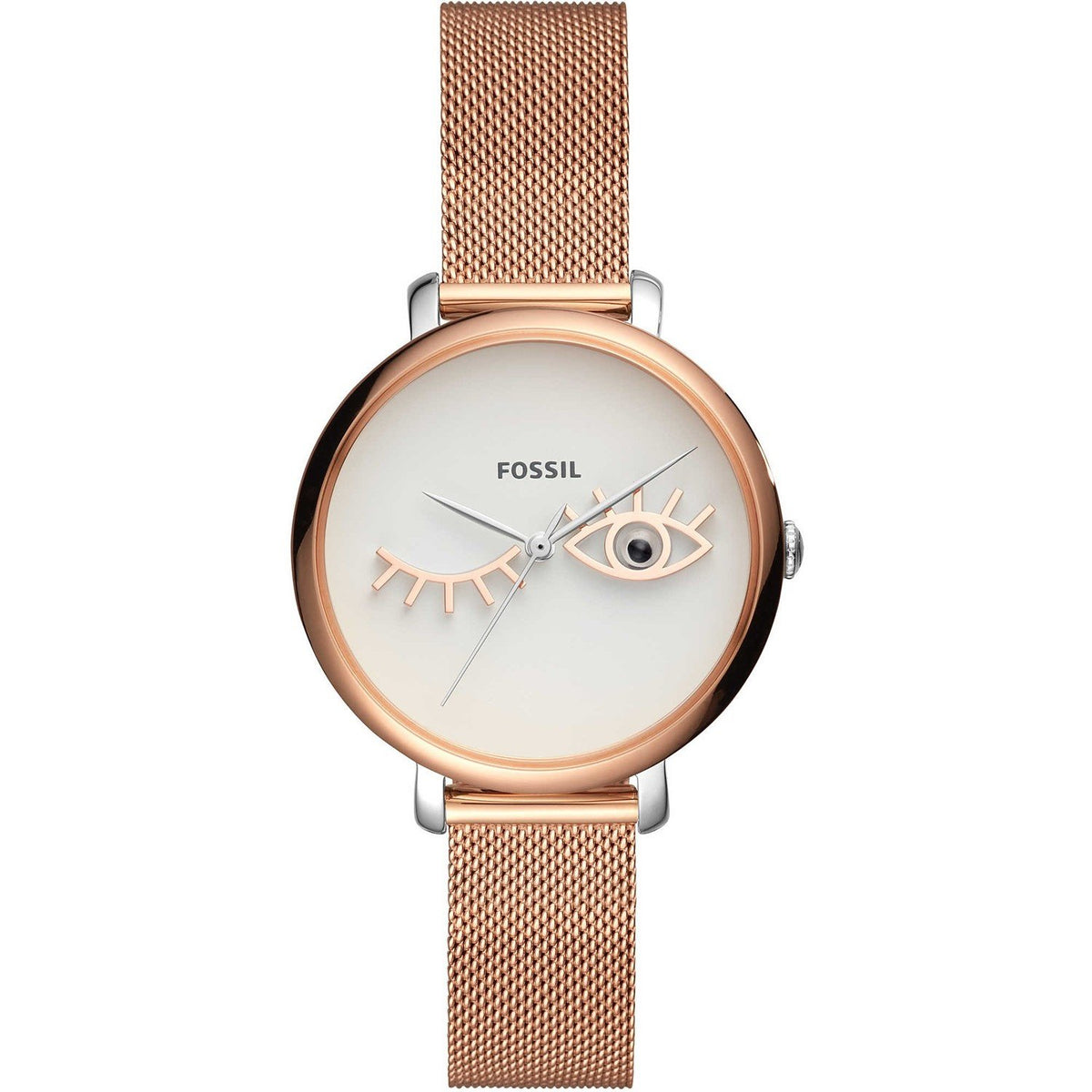 Fossil Women's ES4414 Jacqueline Rose-Tone Silver Stainless Steel Watch