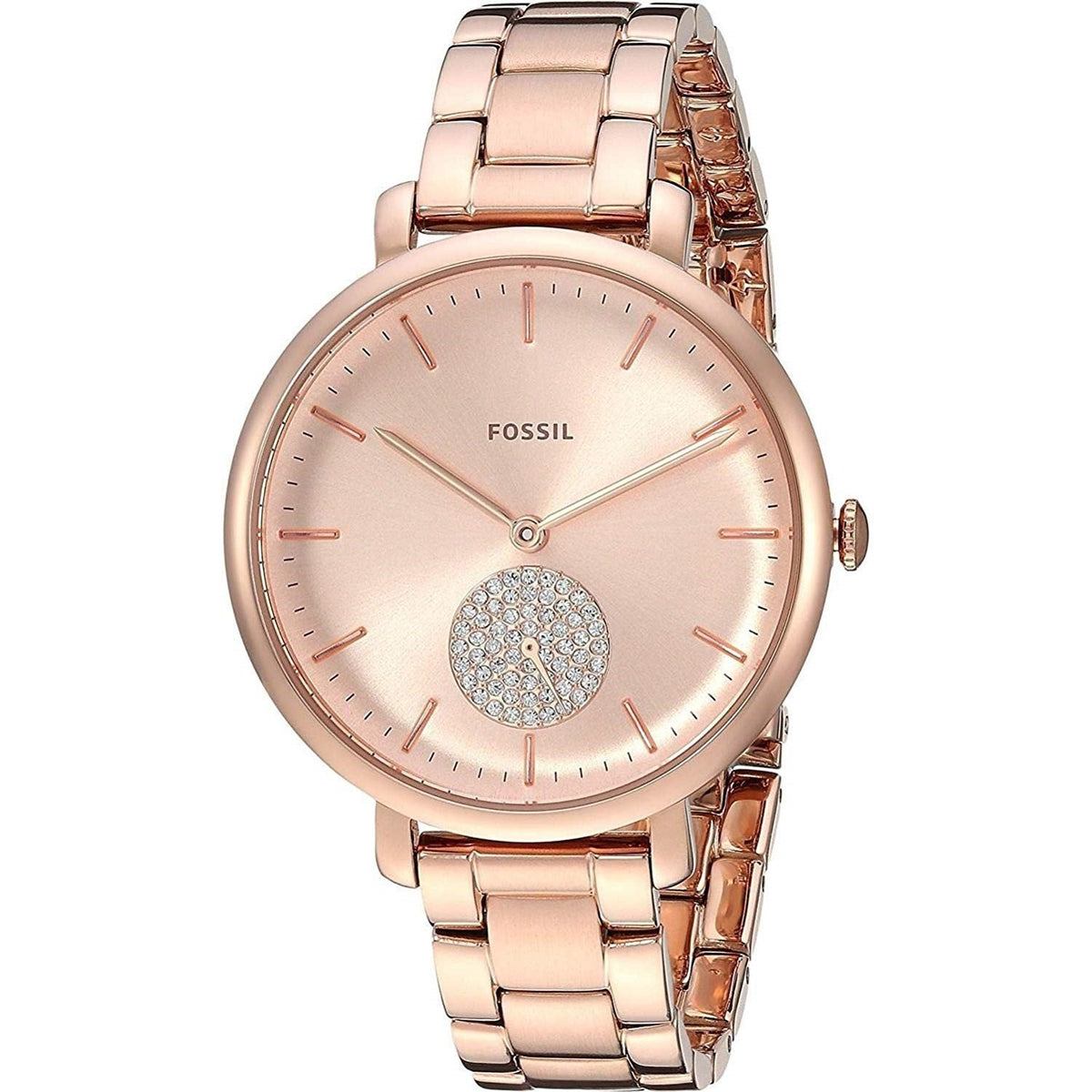 Fossil Women's ES4438 Jacqueline Crystal Rose-Tone Stainless Steel Watch
