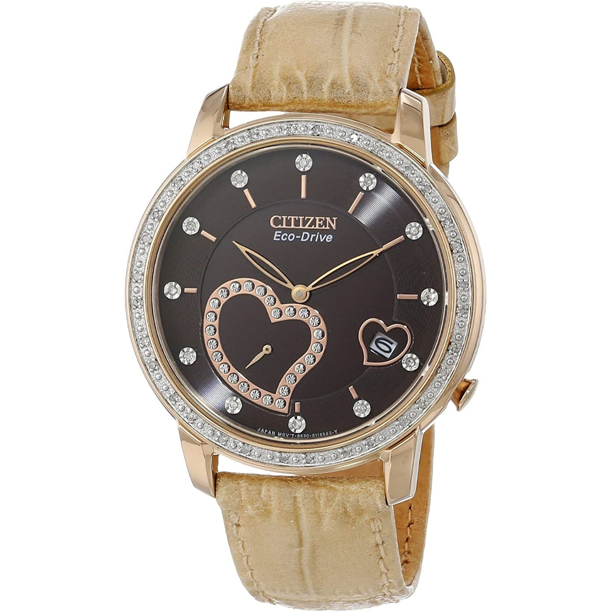 Citizen Women's EV1003-09X Desire Beige Leather Watch