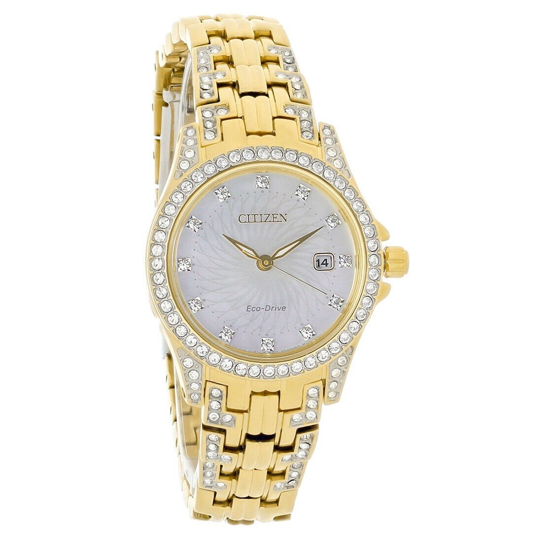 Citizen Women&#39;s EW1222-84D Silhouette Gold-Tone Stainless Steel with Sets of Crystal Watch