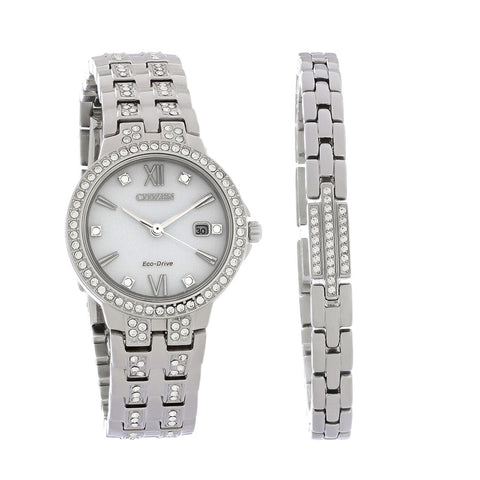Citizen Women's EW2341-63A Eco-Drive Crystal Stainless Steel Watch