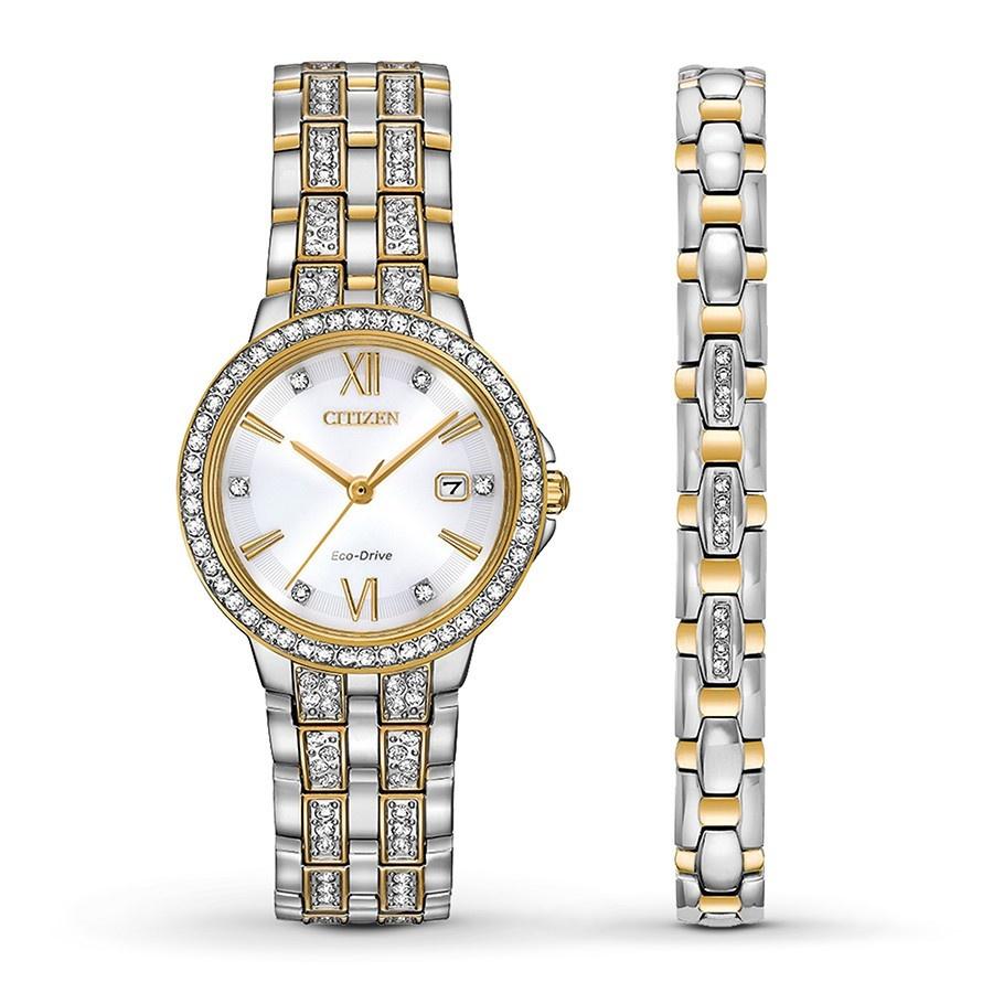Citizen Women&#39;s EW2344-65A Silhouette Two-Tone Stainless Steel with Sets of Crystal Watch