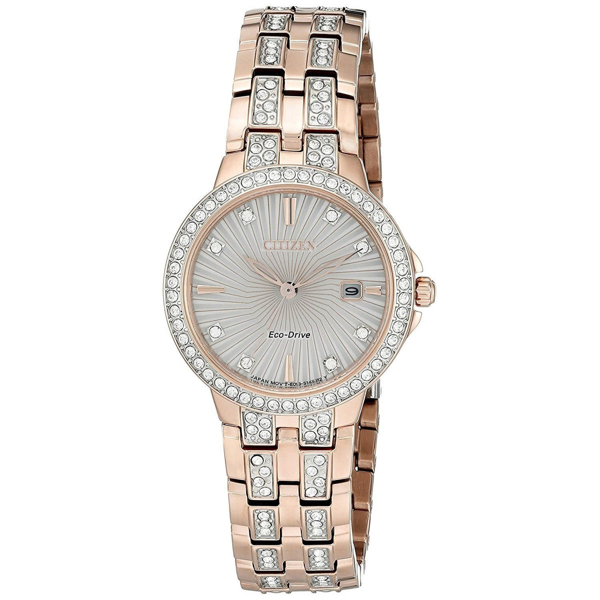 Citizen Women&#39;s EW2348-56A Silhouette Crystal Rose Gold-Tone Stainless Steel with Sets of Crystal Watch
