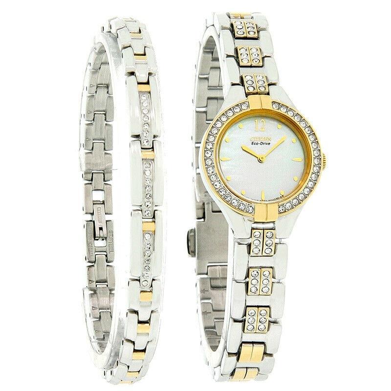 Citizen Women&#39;s EX1004-62D Eco-Drive Two-Tone Stainless Steel with Sets of Crystal Watch