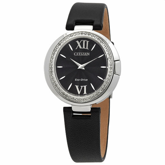 Citizen Women's EX1500-01E Capella Black Leather Watch