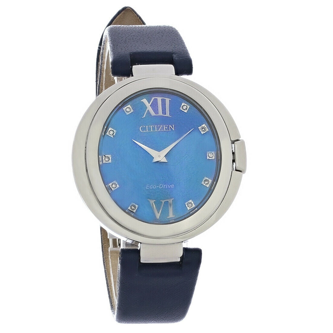 Citizen Women's EX1510-08N Eco-Drive Diamond Blue Leather Watch