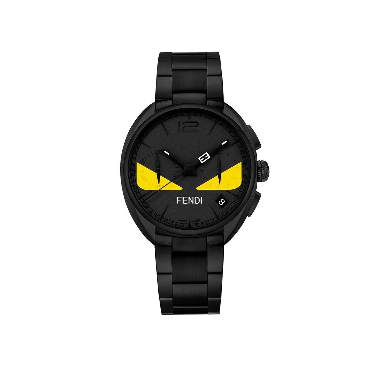 Fendi Men's F215611600 Momento Bugs Chronograph Black Stainless Steel Watch