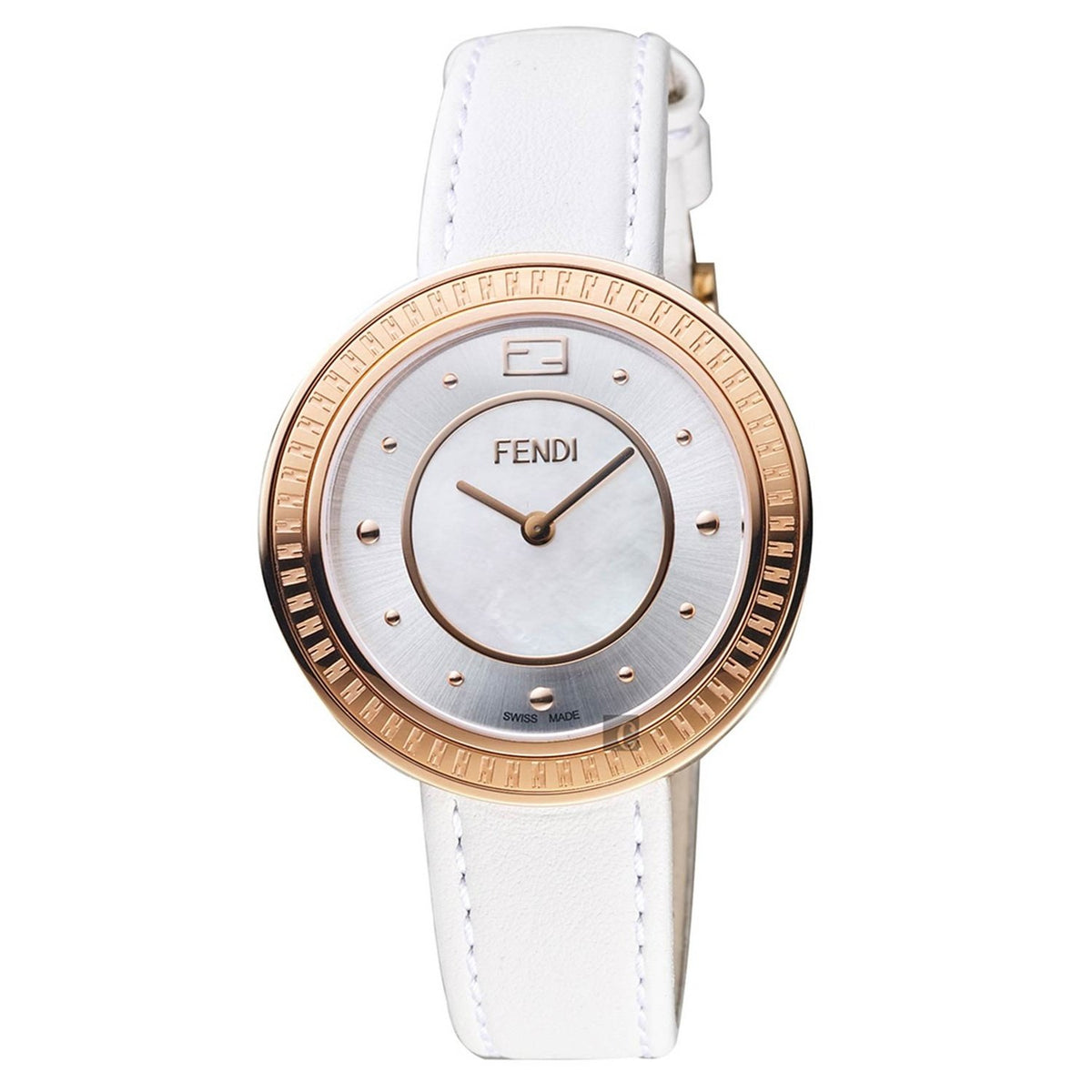 Fendi Women&#39;s F370534541 My Way White Leather Watch