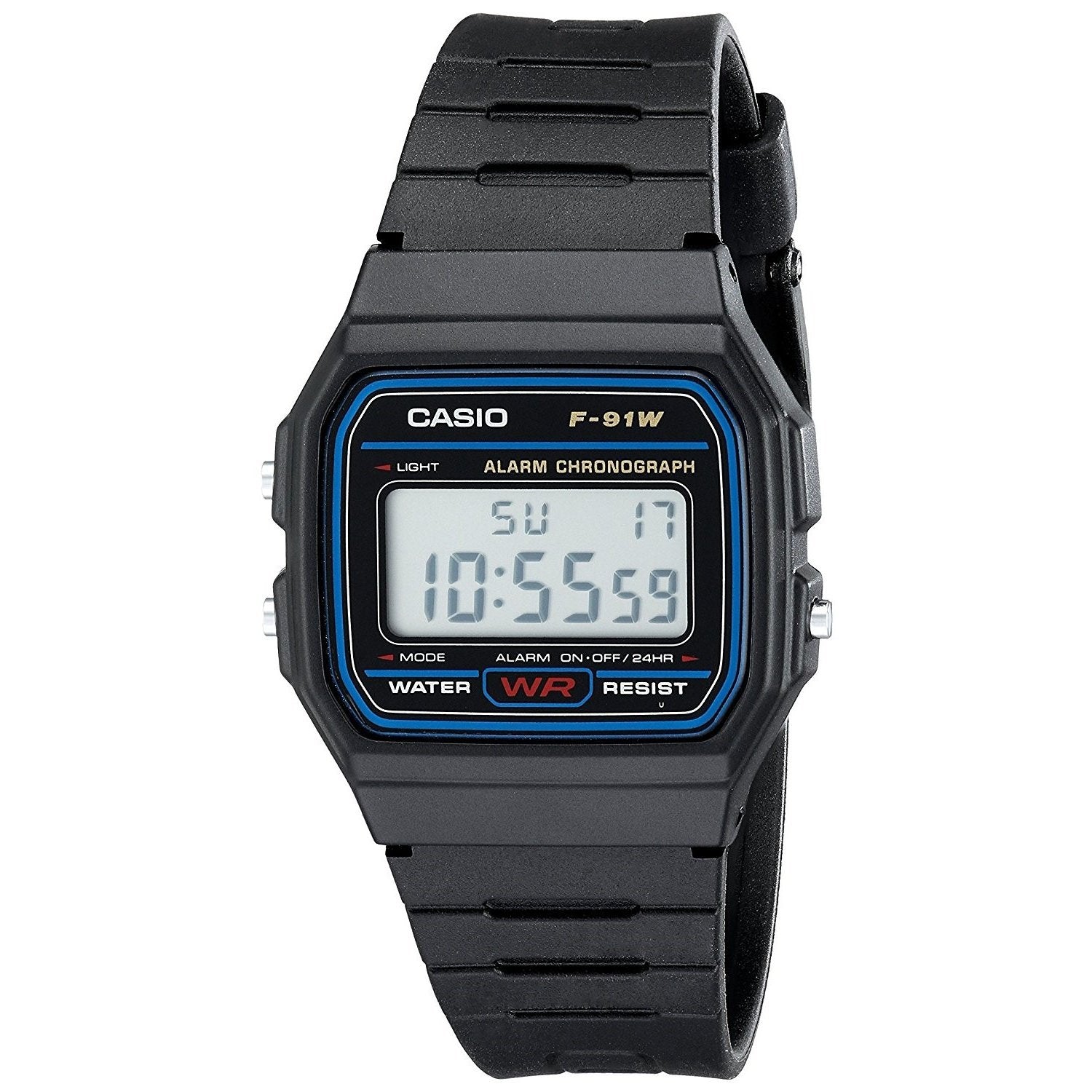 Casio Men's F91W-1 Classic Digital Black Resin Watch - Bezali