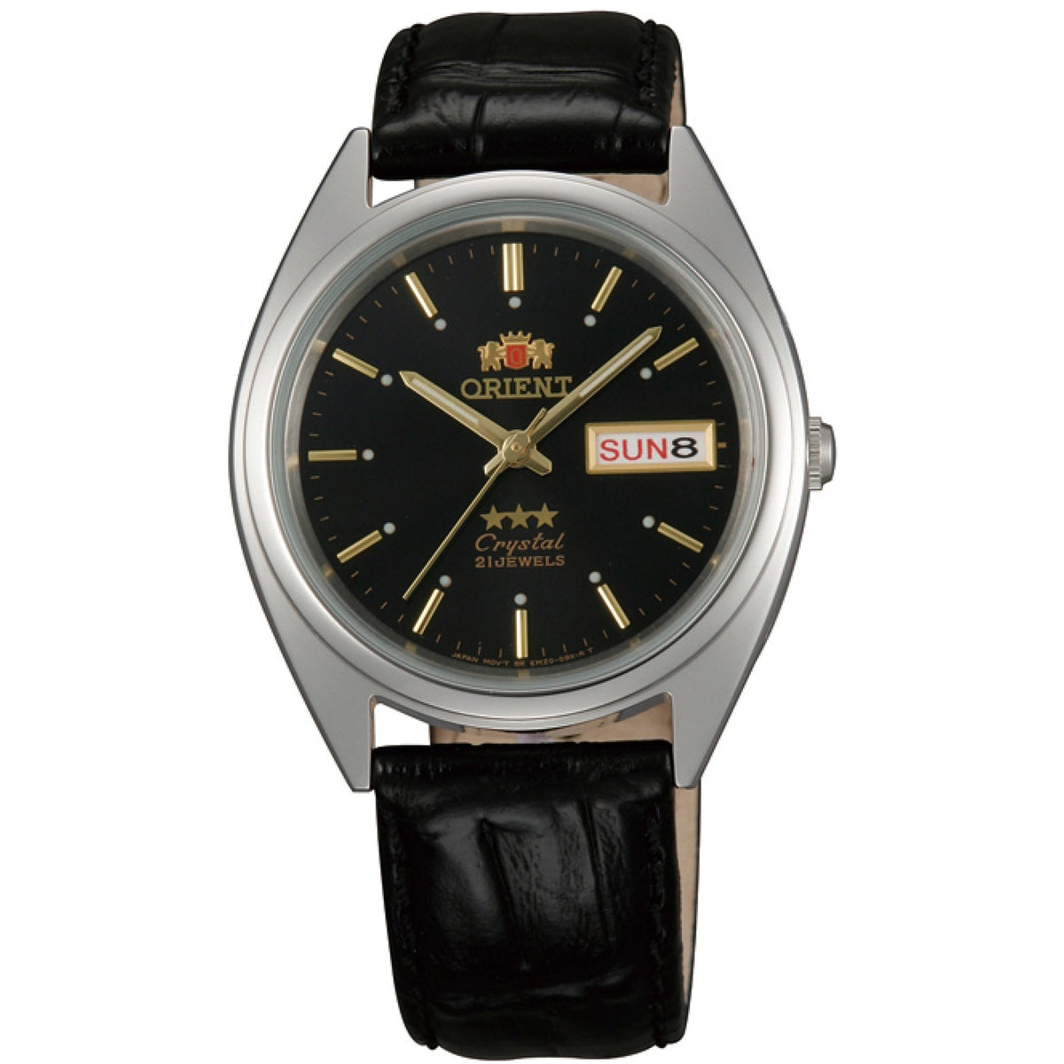 Orient Men&#39;s FAB0000JB9 Tri Star Black Leather Watch