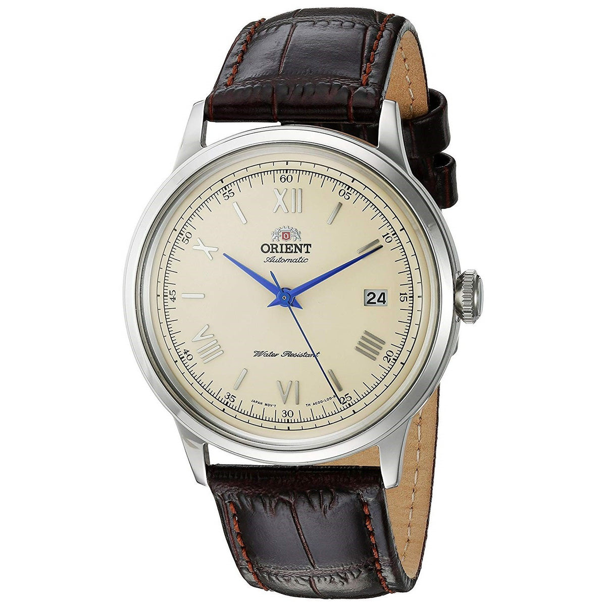 Orient Men&#39;s FAC00009N0 Bambino Automatic Brown Leather Watch