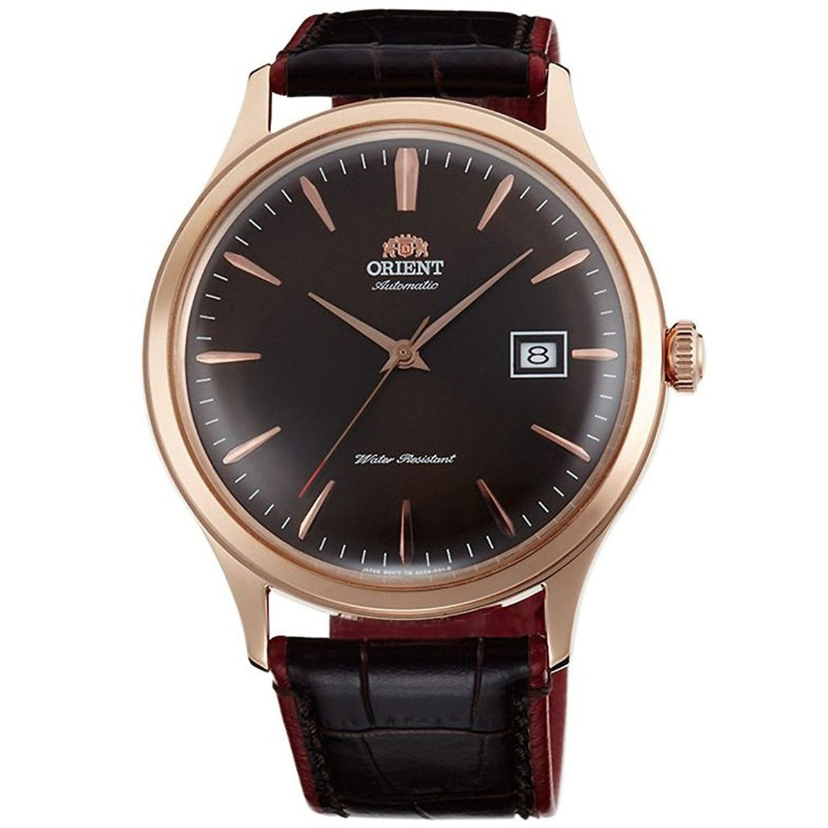 Orient Men&#39;s FAC08001T0 Bambino Version 4 Automatic Brown Leather Watch