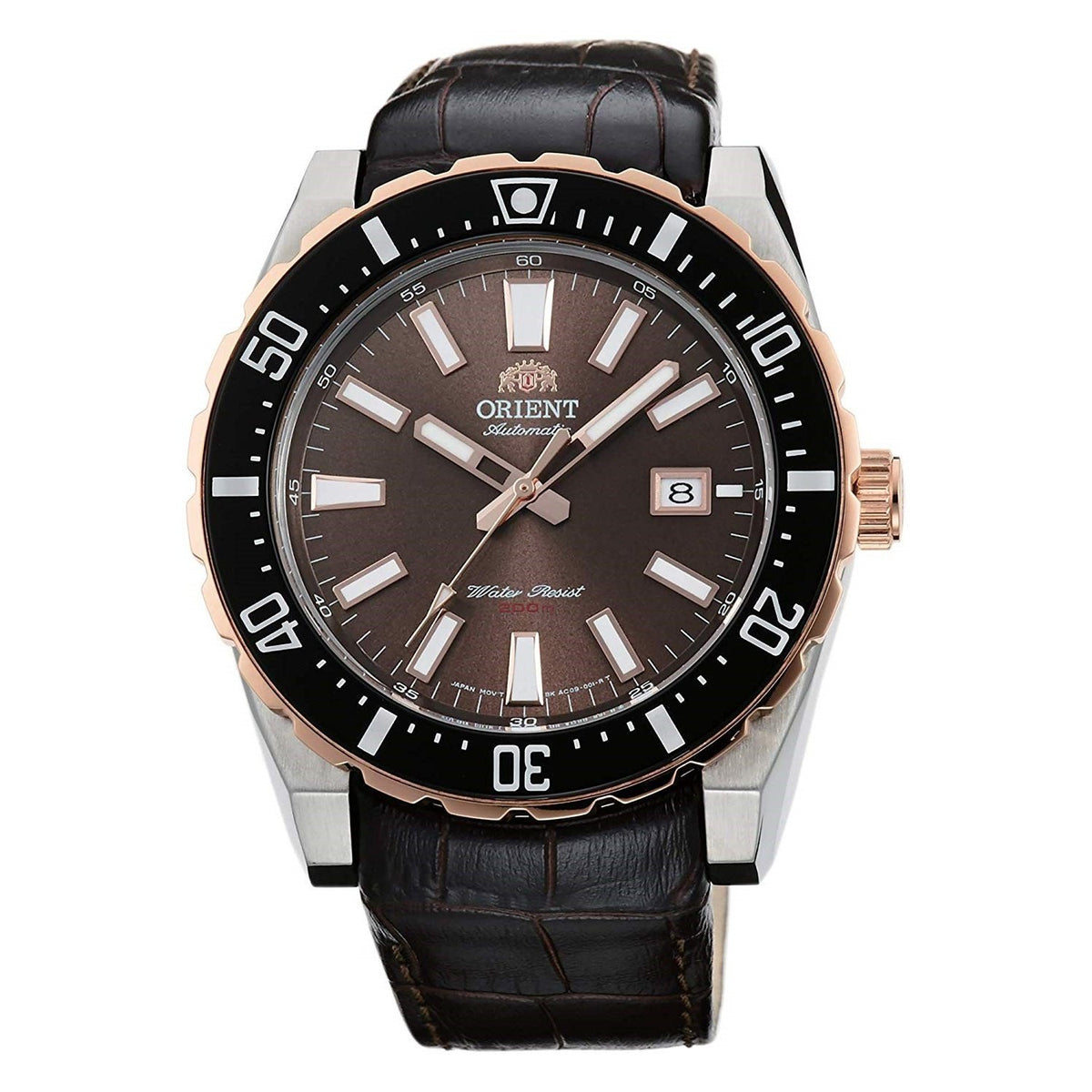 Orient Men&#39;s FAC09002T0 Mako XL Brown Leather Watch