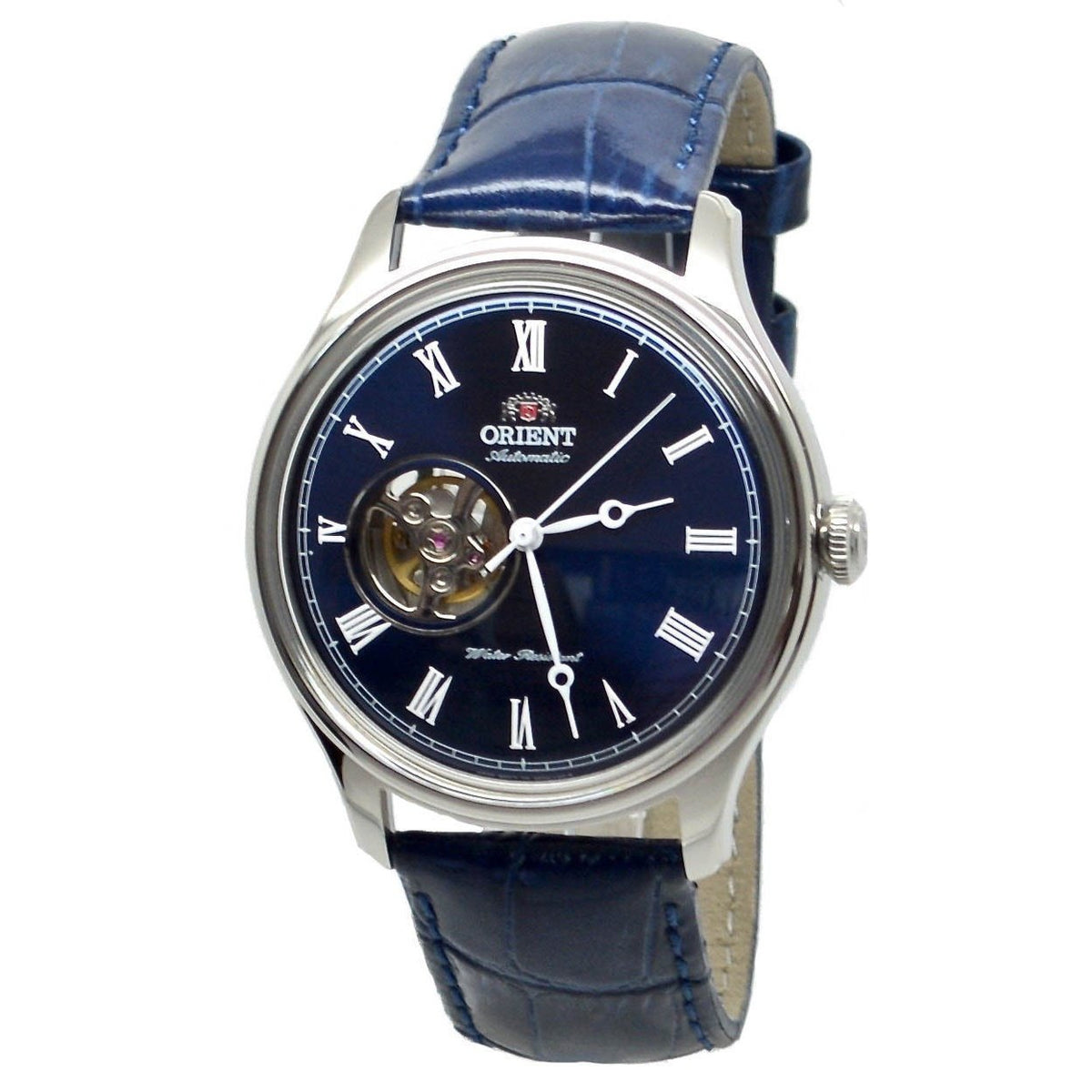 Orient Men&#39;s FAG00004D0 Esteem II Open Heart Automatic Blue Leather Watch
