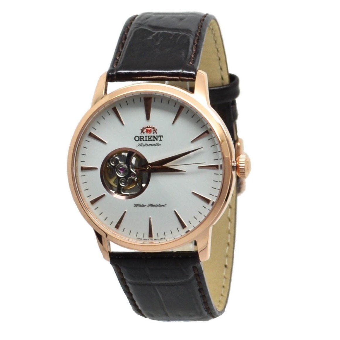 Orient Men&#39;s FAG02002W0 Esteem II Open Heart Automatic Brown Leather Watch