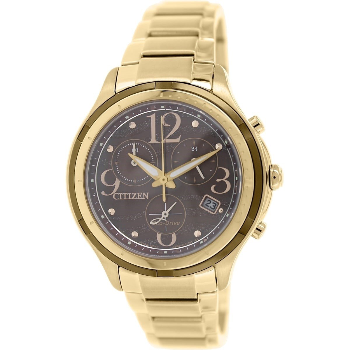 Citizen Women&#39;s FB1372-55W Eco-Drive Chronograph Gold-Tone Stainless Steel Watch