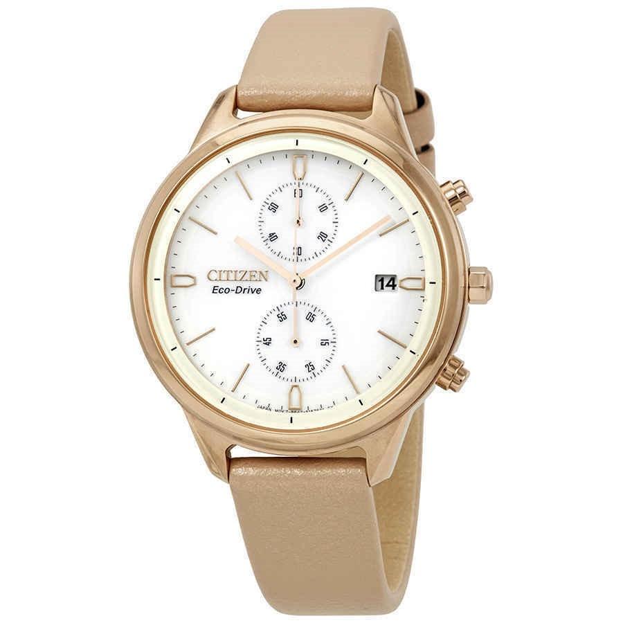 Citizen Women's FB2003-05A Chandler Chronograph Brown Leather Watch