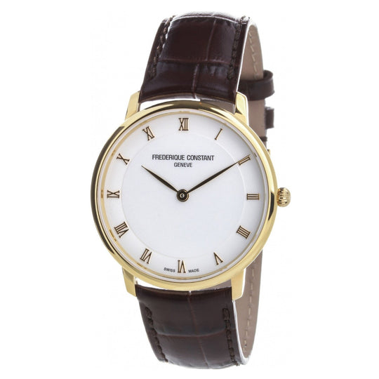 Frederique Constant Men's FC-200RS5S35 Slimline Brown Leather Watch