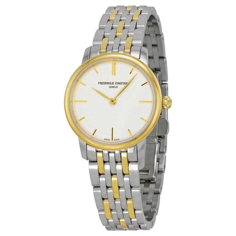 Frederique Constant Women&#39;s FC-200S1S33B3 Slimline Two-Tone Stainless Steel Watch