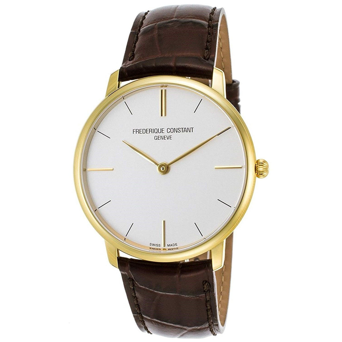 Frederique Constant Men&#39;s FC-200V5S35 Slimline Brown Leather Watch