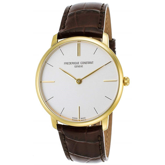 Frederique Constant Men's FC-200V5S35 Slimline Brown Leather Watch