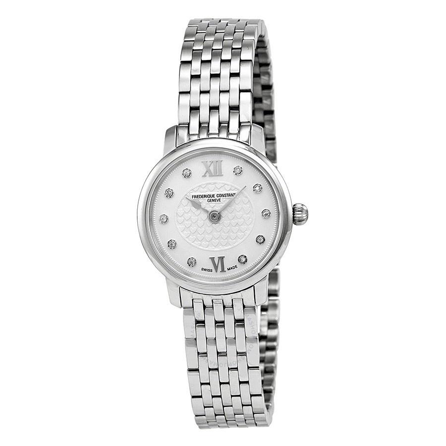 Frederique Constant Women&#39;s FC-200WHDS6B Slimline Stainless Steel Watch