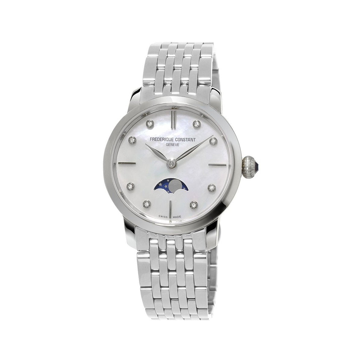 Frederique Constant Women's FC-206MPWD1S6B Slimline Moonphase Stainless Steel Watch