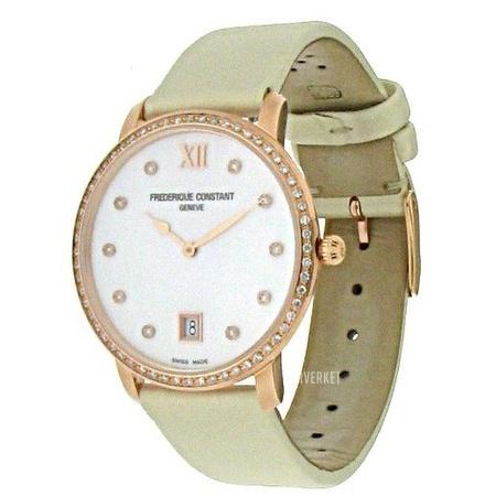 Frederique Constant Women's FC-220MPW4SD34 Slimline Joaillerie  Cream Satin Watch