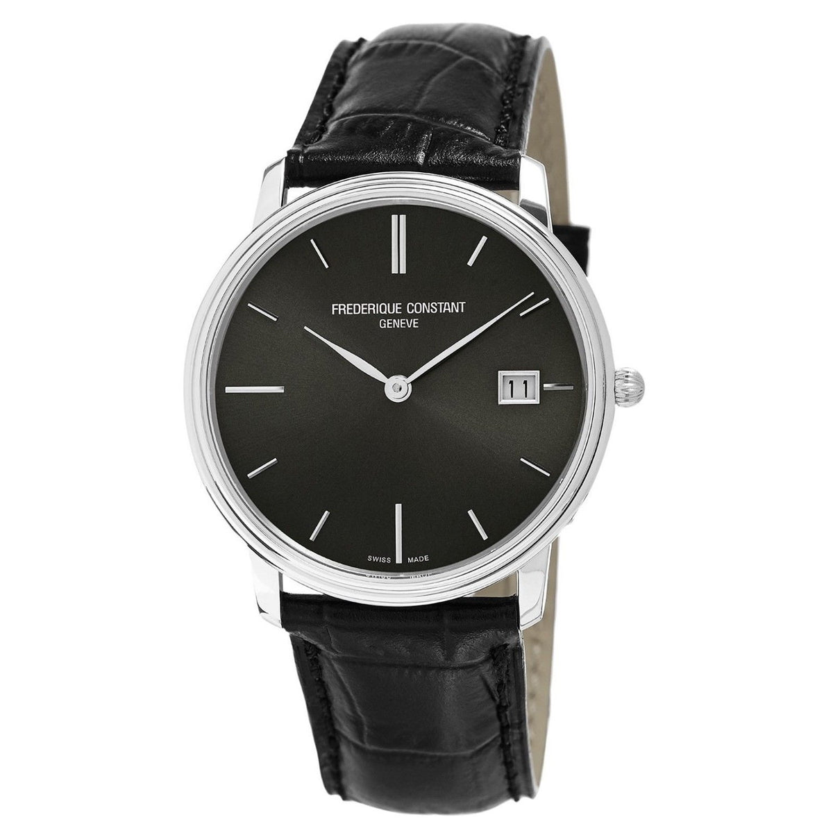 Frederique Constant Men&#39;s FC-220NG4S6 Slimline Black Leather Watch