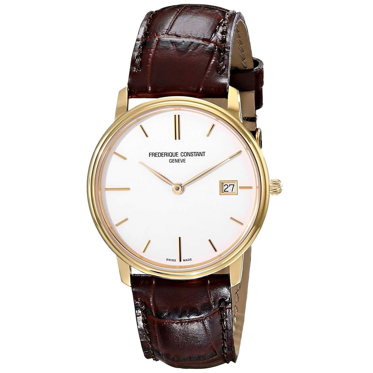 Frederique Constant Women's FC-220NW4S5 Slimline Brown Leather Watch