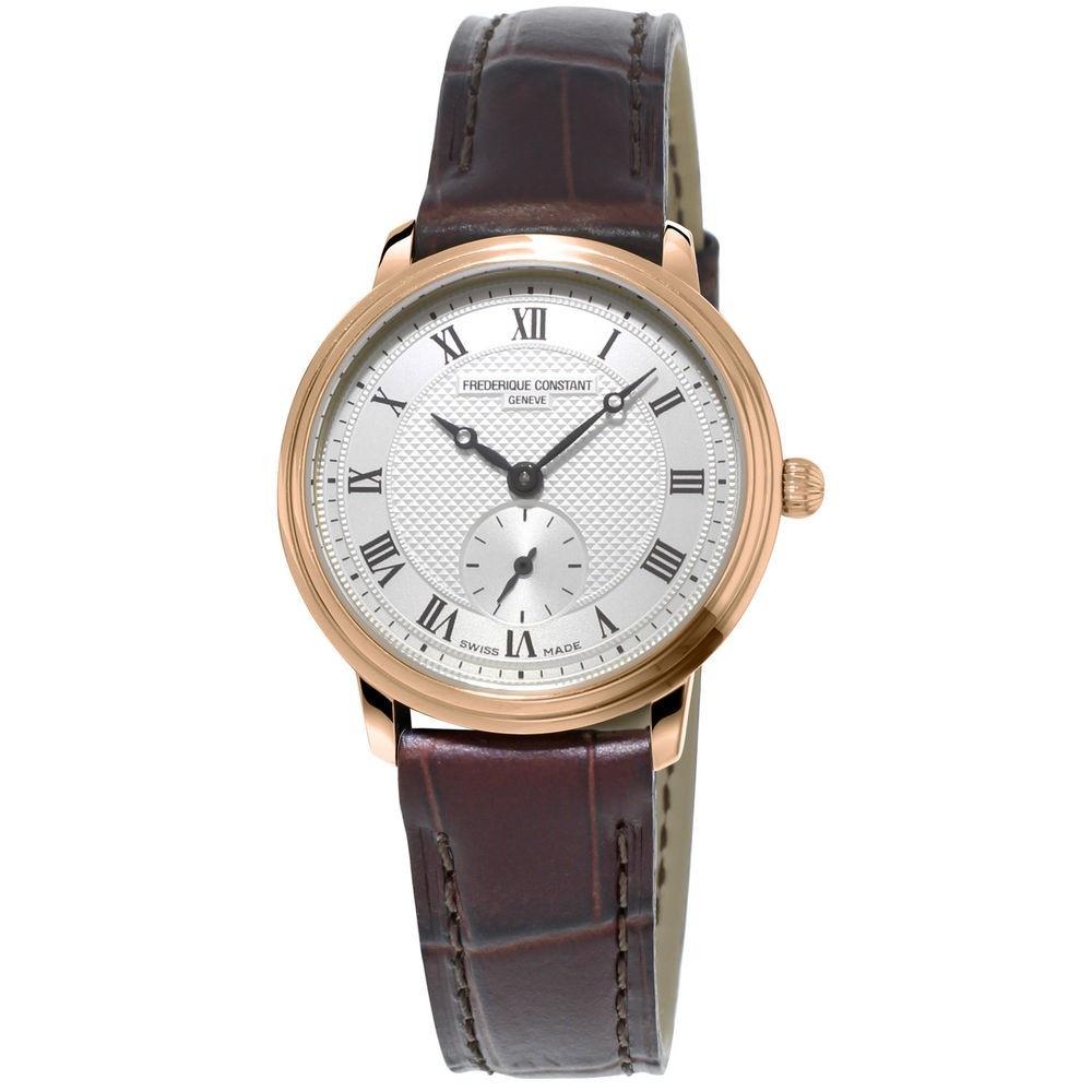 Frederique Constant Women's FC-235M1S4 Slimline Brown Leather Watch