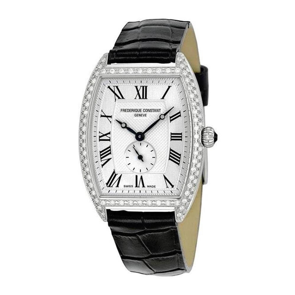 Frederique Constant Women's FC-235M3TPV6 Art Deco Black Leather Watch