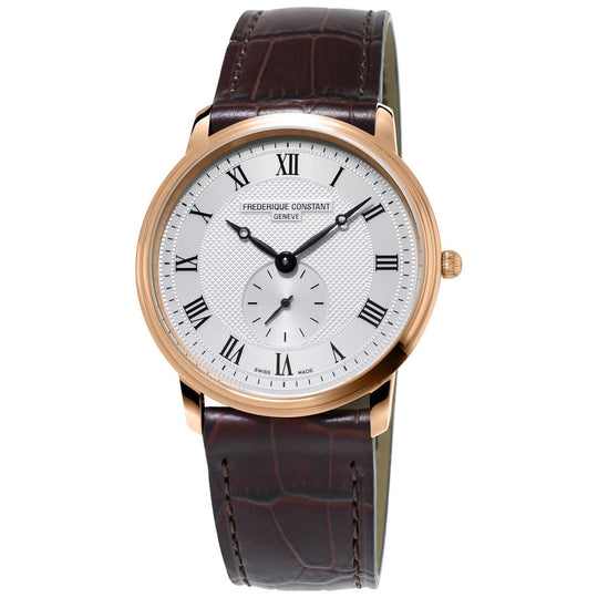 Frederique Constant Men's FC-235M4S4 Slimline Brown Leather Watch