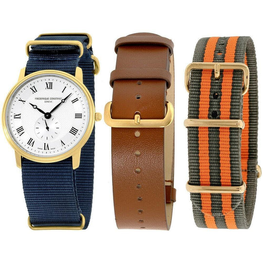 Frederique Constant Men's FC-235M4S5-GROSET2 Slimline Blue Nylon Watch