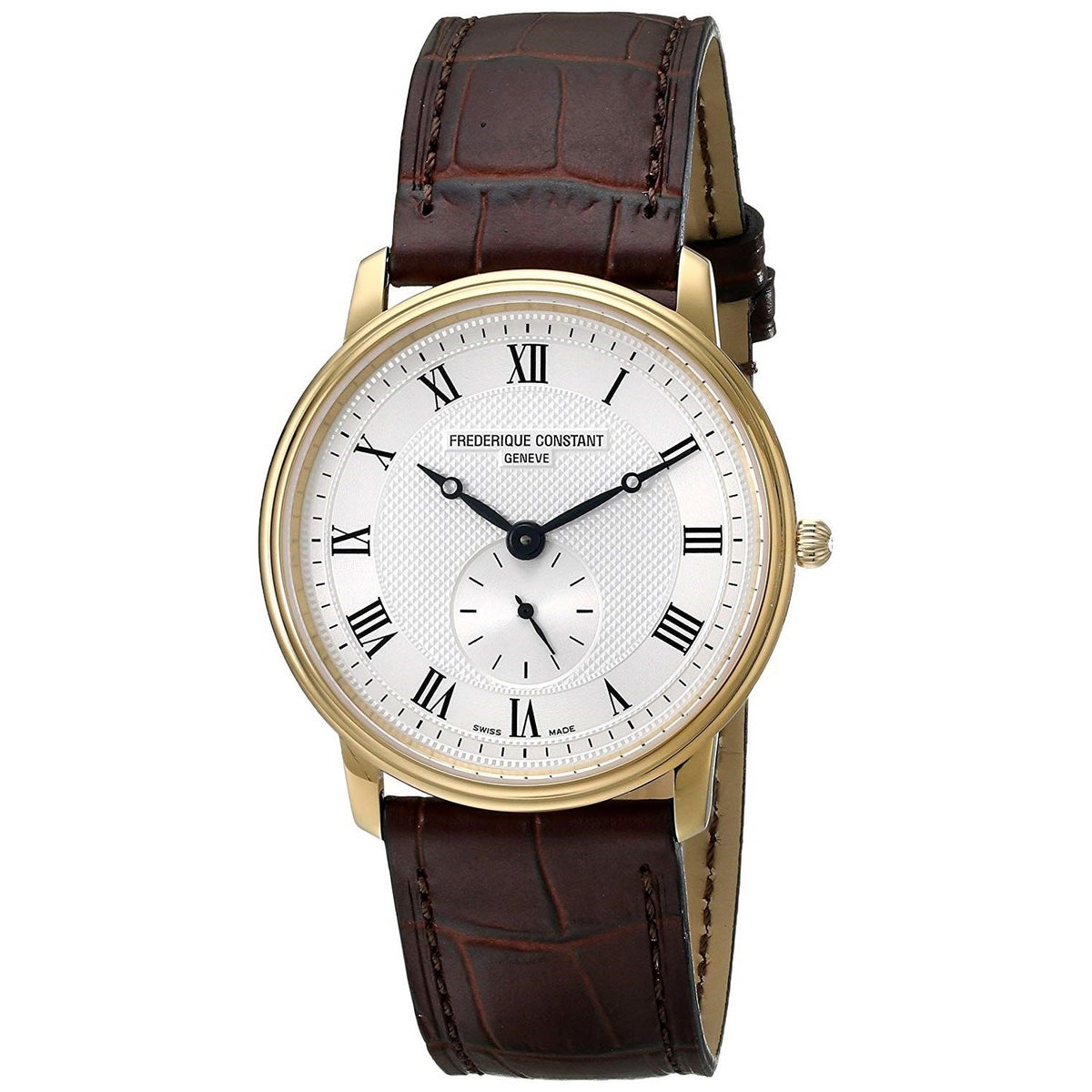 Frederique Constant Men&#39;s FC-235M4S5 Slimline Brown Leather Watch