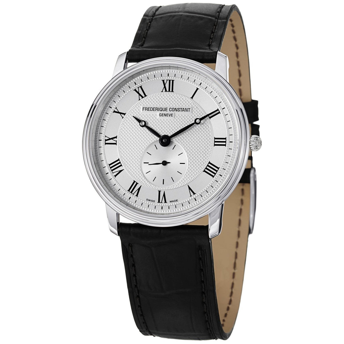 Frederique Constant Men&#39;s FC-235M4S6 Slimline Black Leather Watch