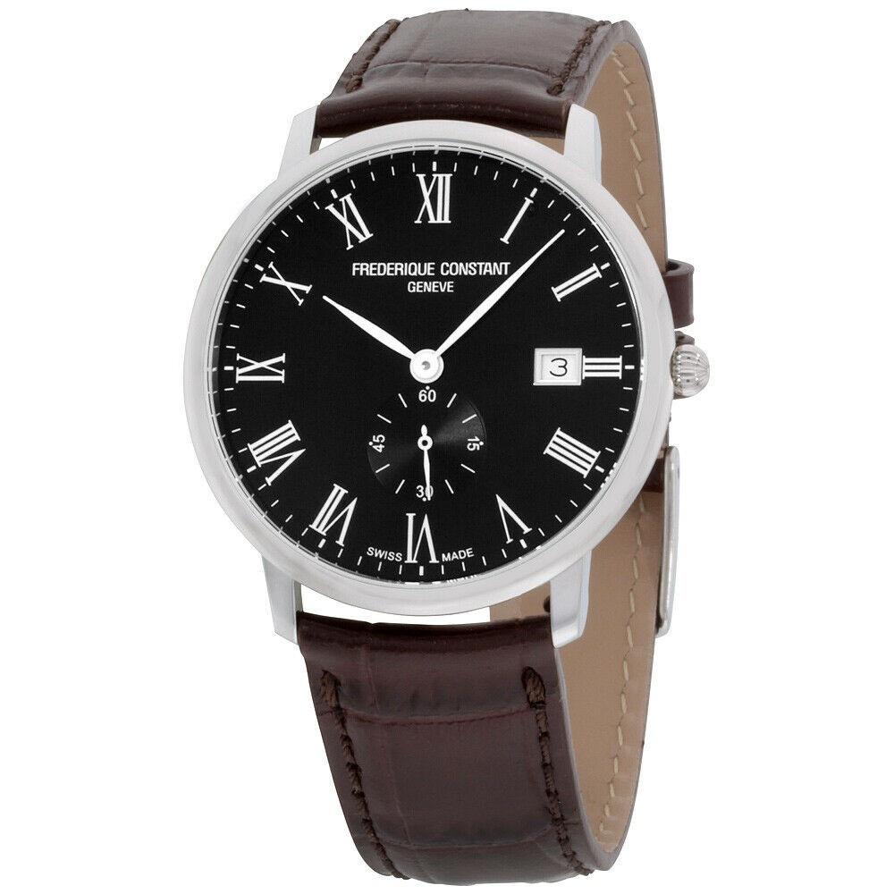 Frederique Constant Men&#39;s FC-245BR5S6-DBR Slimline Brown Leather Watch