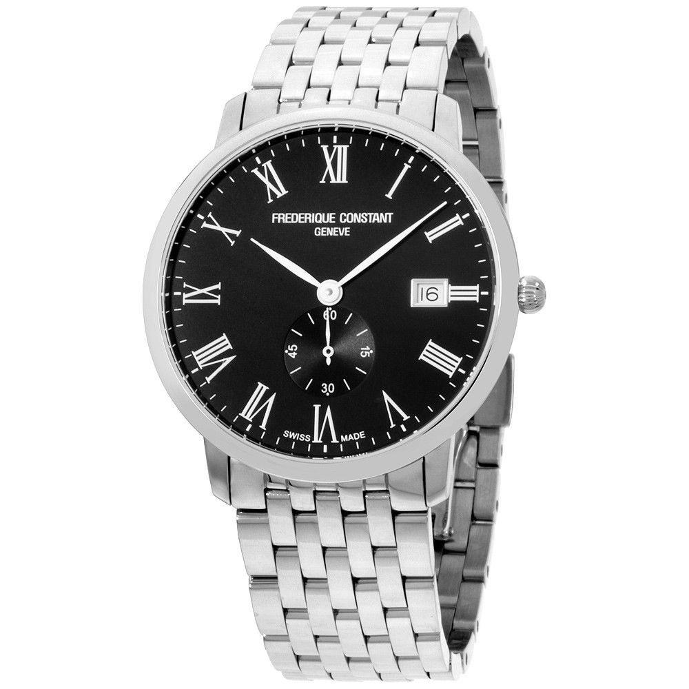 Frederique Constant Men&#39;s FC-245BR5S6B Slimline Stainless Steel Watch