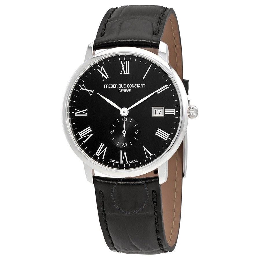 Frederique Constant Men&#39;s FC-245BR5S6 Slimline Black Leather Watch