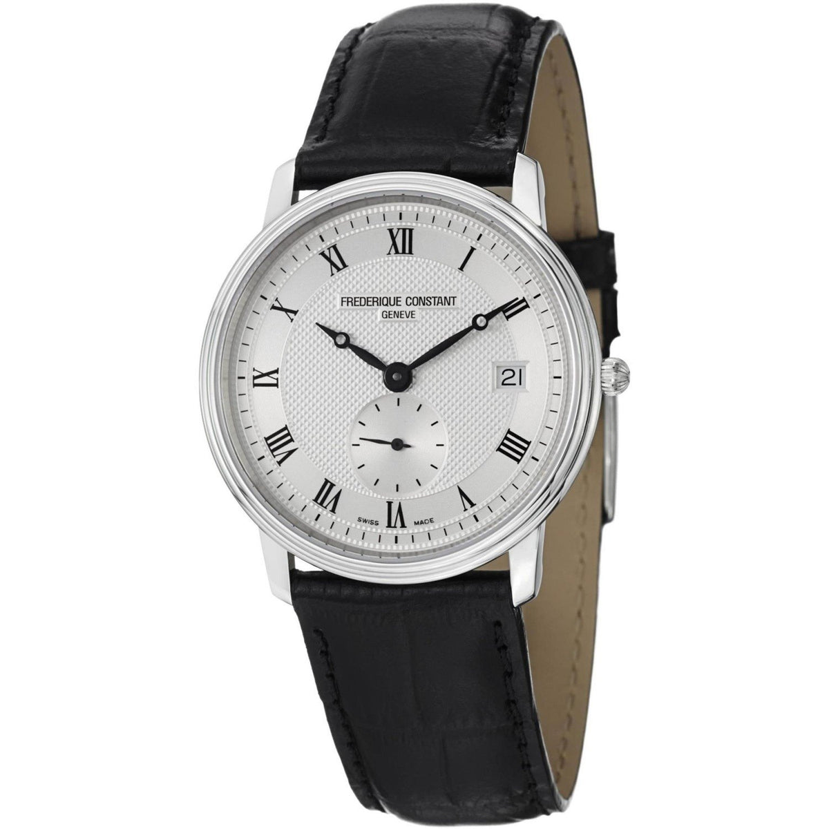 Frederique Constant Men&#39;s FC-245M4S6 Slimline Black Leather Watch