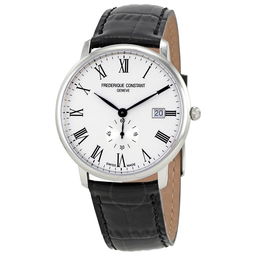 Frederique Constant Men&#39;s FC-245WR5S6 Slimline Black Leather Watch