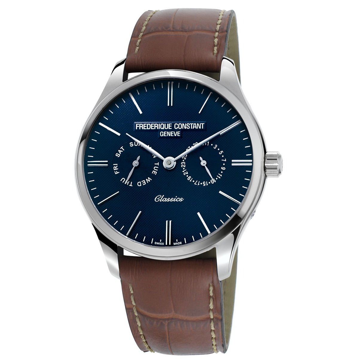 Frederique Constant Men&#39;s FC-259NT5B6 Classics Brown Leather Watch