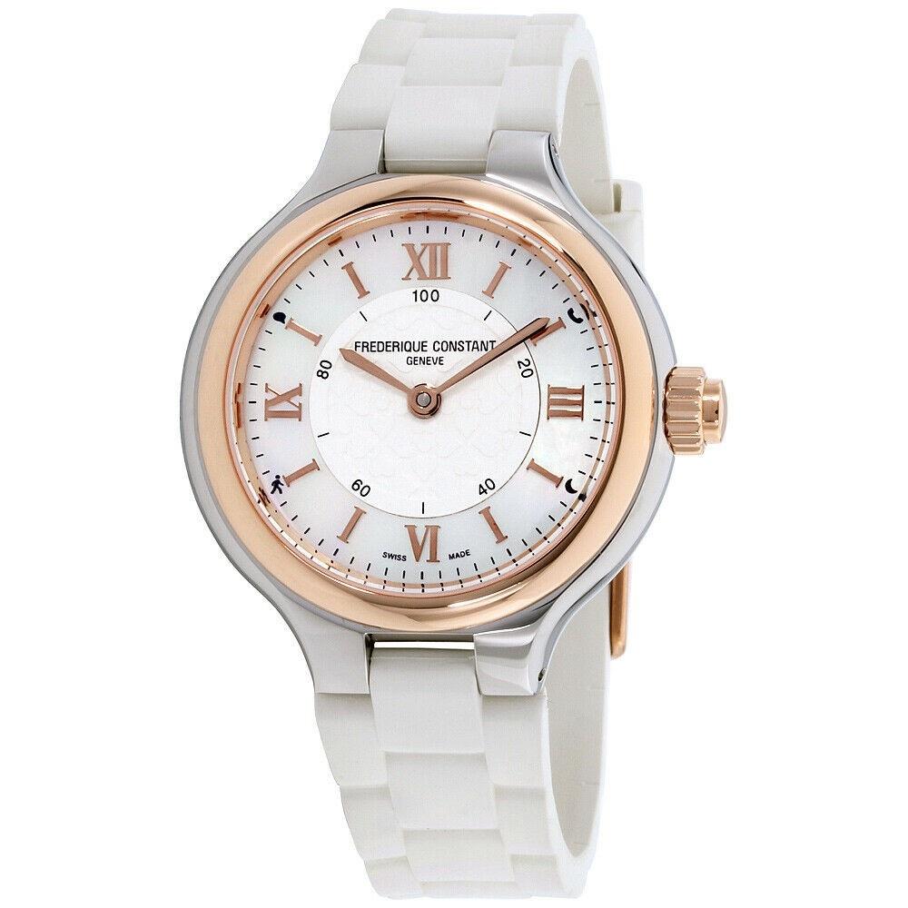 Frederique Constant Women&#39;s FC-281WH3ER2 Horological Smartwatch White Silicone Watch